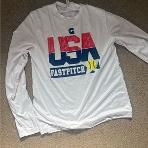 USA Fastpitch White Long Sleeve Shirt
